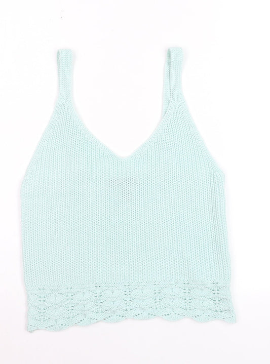 New Look Women's Mint Green Knit Camisole Tank Top Size 12