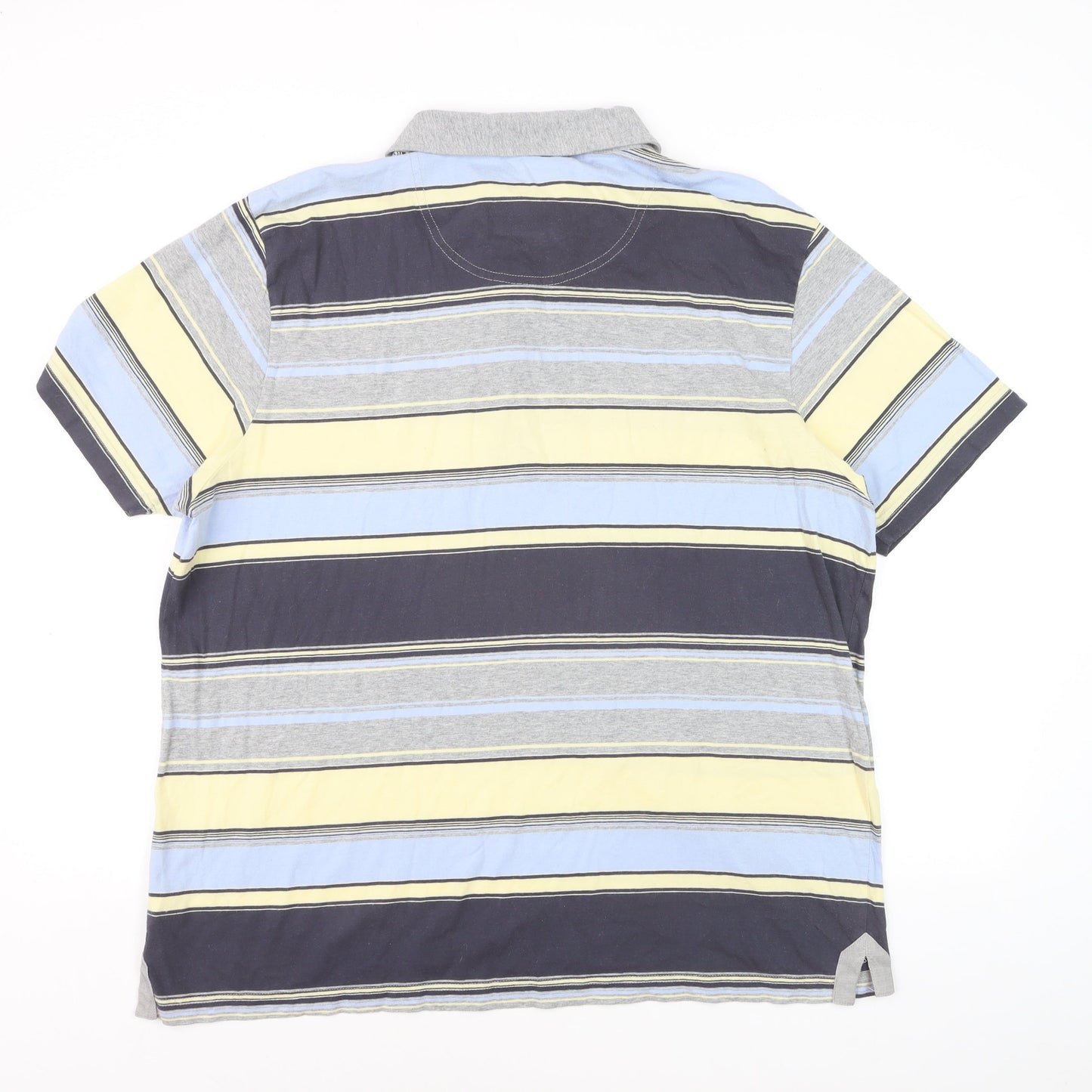 Marks and Spencer North Coast Men's Blue Stripe Cotton Polo XL