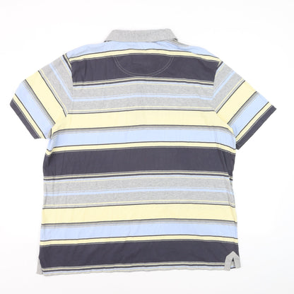 Marks and Spencer North Coast Men's Blue Stripe Cotton Polo XL