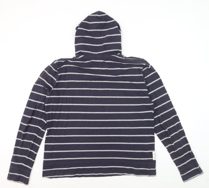 South Womens Navy Striped Pullover Hoodie Size 18 Cotton Blend