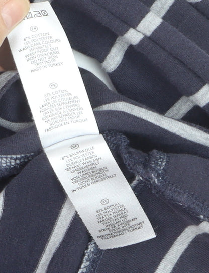 South Womens Navy Striped Pullover Hoodie Size 18 Cotton Blend