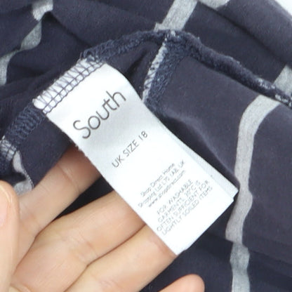 South Womens Navy Striped Pullover Hoodie Size 18 Cotton Blend