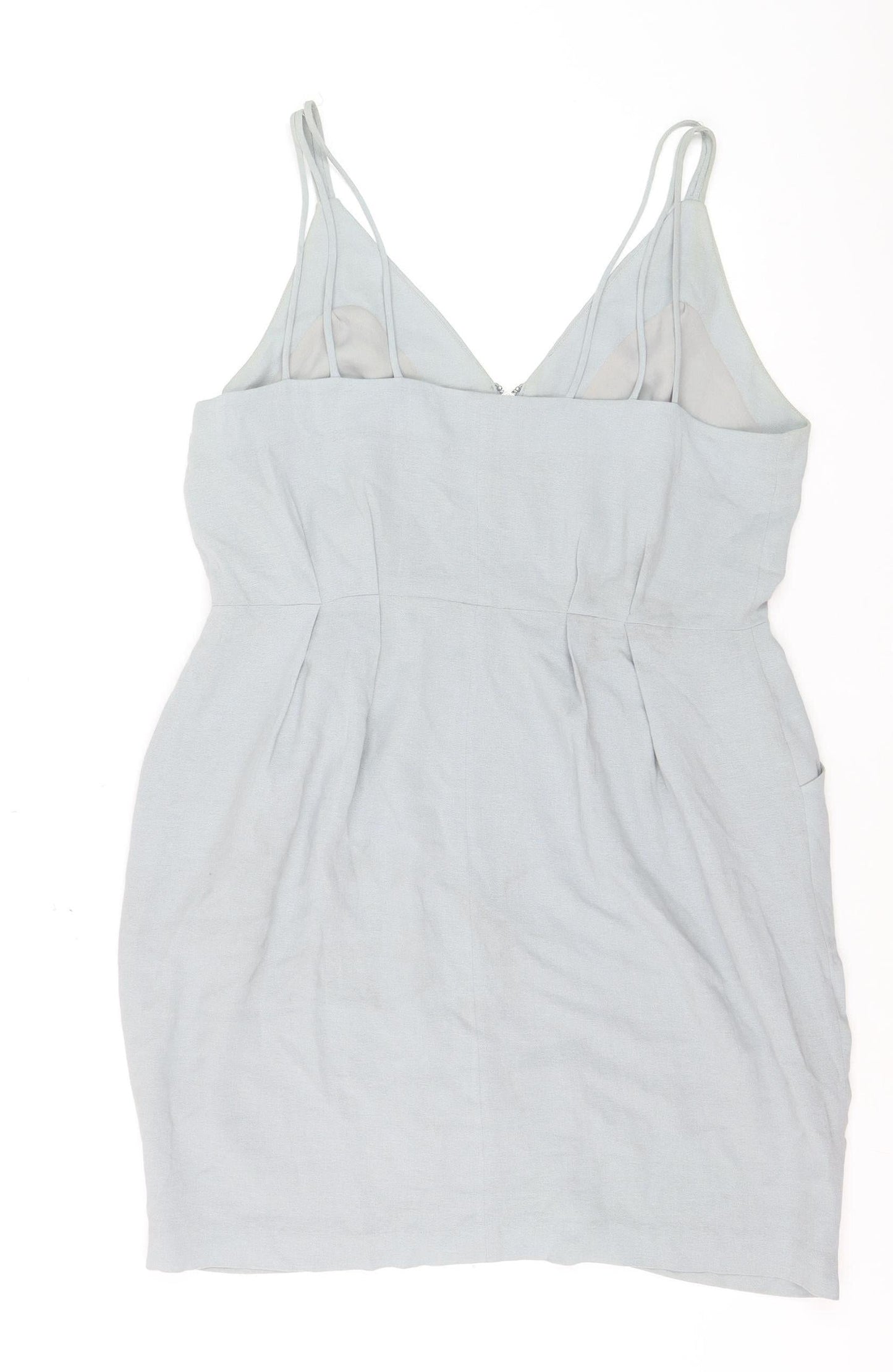 Whistles Women Grey Size 16 Cotton Camisole Zip Tank Top