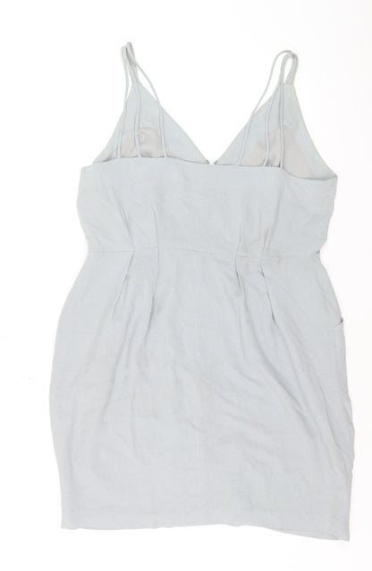 Whistles Women Grey Size 16 Cotton Camisole Zip Tank Top