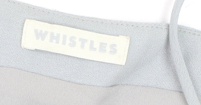 Whistles Women Grey Size 16 Cotton Camisole Zip Tank Top