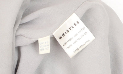 Whistles Women Grey Size 16 Cotton Camisole Zip Tank Top