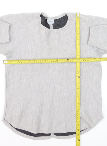 Jigsaw Women Grey Wool Blend 3/4 Sleeve Crew Neck Jumper M