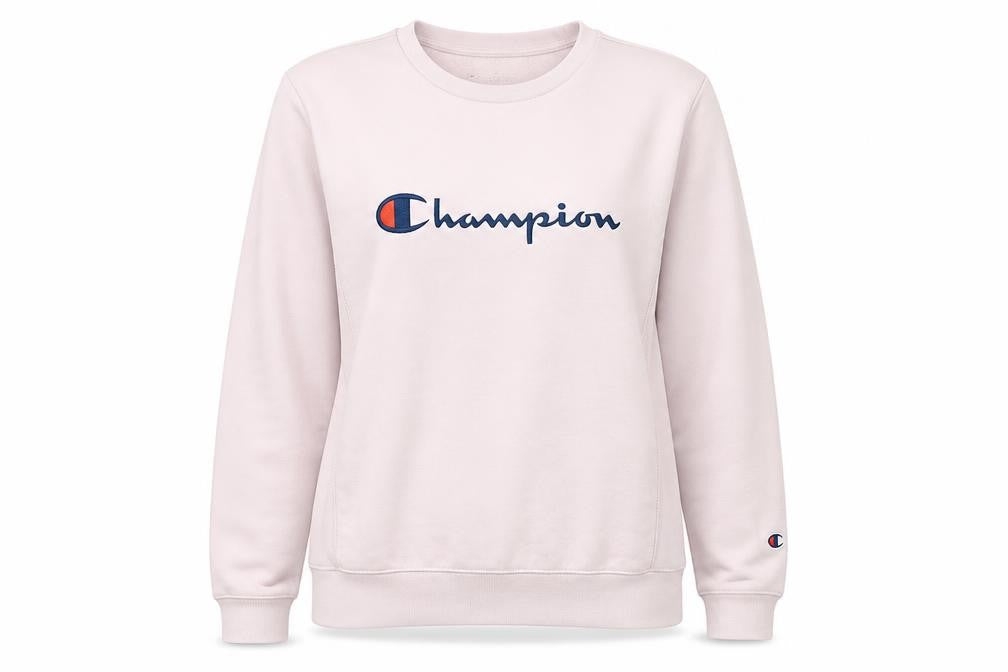 Champion Women's Pink Logo Pullover Sweatshirt Size L