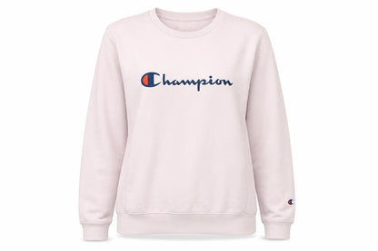 Champion Women's Pink Logo Pullover Sweatshirt Size L