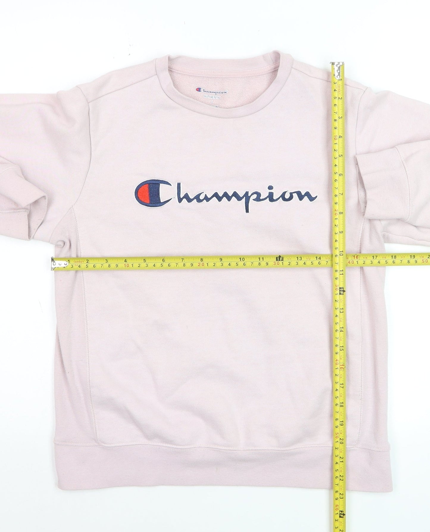 Champion Women's Pink Logo Pullover Sweatshirt Size L