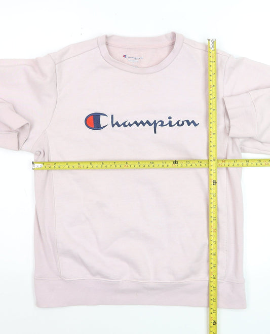 Champion Women's Pink Logo Pullover Sweatshirt Size L