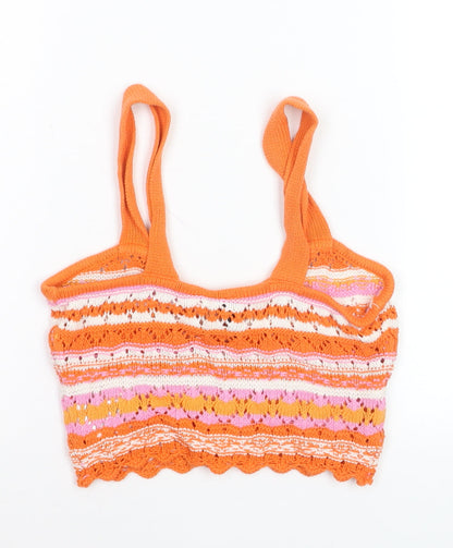 H&M Divided Women’s Orange Crochet Camisole Tank Top XS