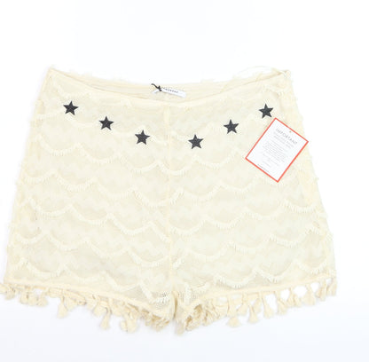 Glamorous Women Ivory Tasselled Lace Shorts Lined Size L