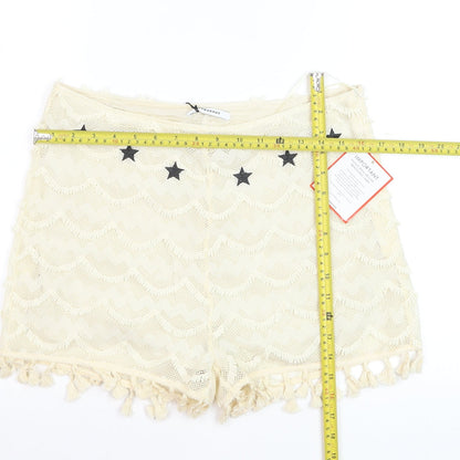 Glamorous Women Ivory Tasselled Lace Shorts Lined Size L