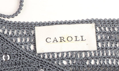 Caroll Women’s Grey Crochet Sequin Cropped Tank Top Size 16