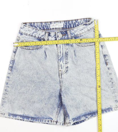 Primark Women’s Blue Acid Wash High Rise Mom Denim Shorts Size 8