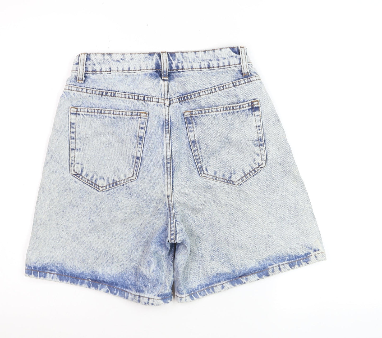 Primark Women’s Blue Acid Wash High Rise Mom Denim Shorts Size 8