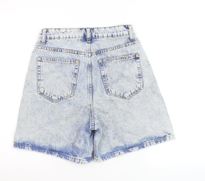 Primark Women’s Blue Acid Wash High Rise Mom Denim Shorts Size 8