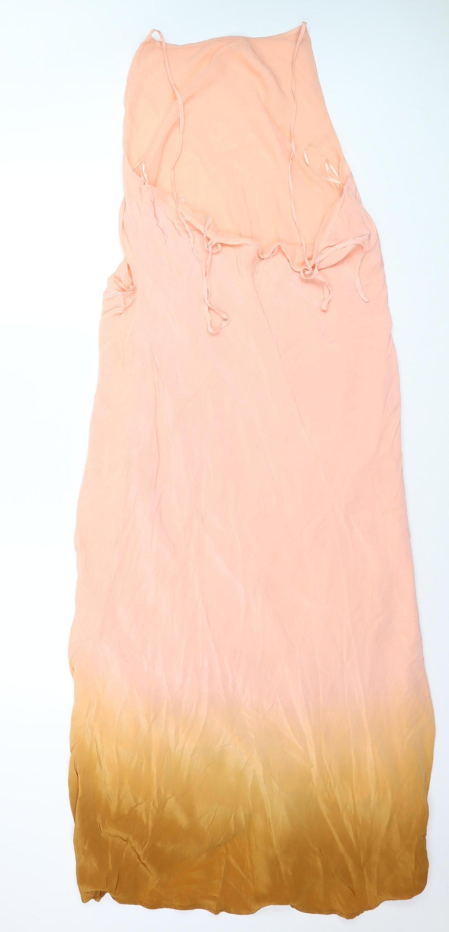 Marks and Spencer Women Orange Ombre Slip Dress Size 16 Summer Long
