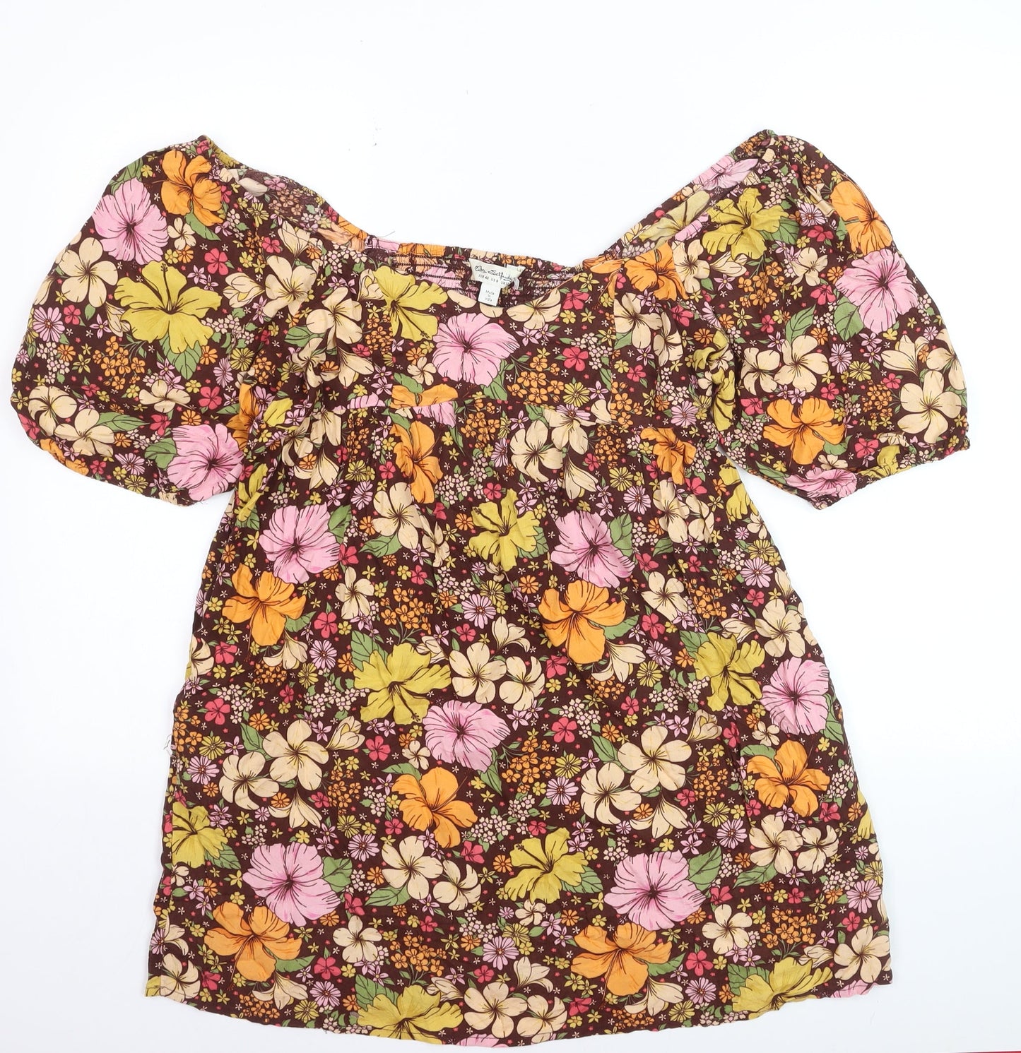 Miss Selfridge Women’s Multicoloured Floral Off Shoulder Dress Size 12