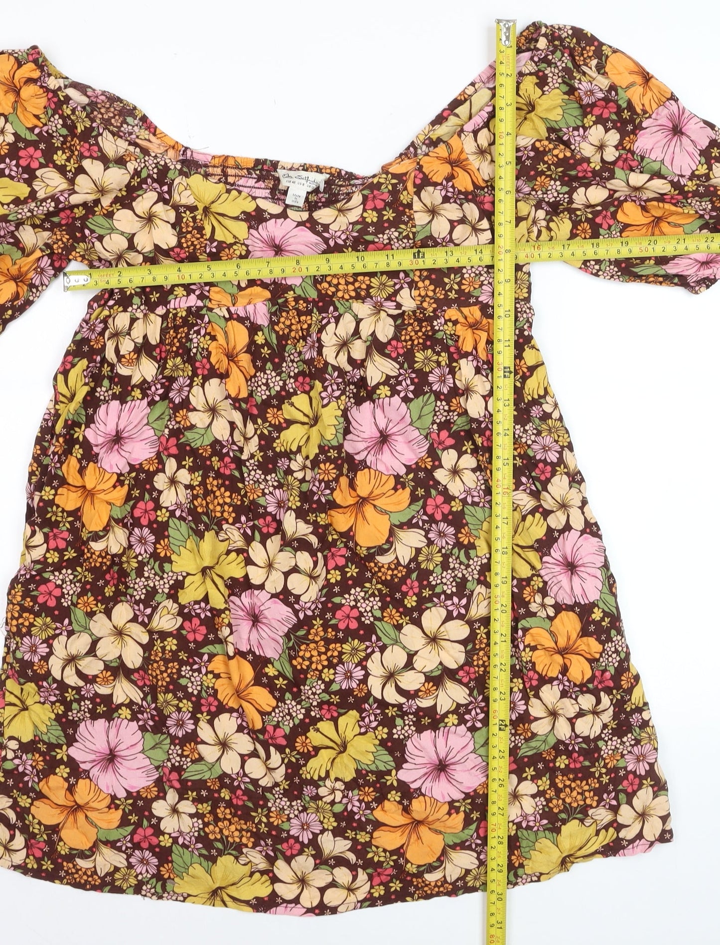 Miss Selfridge Women’s Multicoloured Floral Off Shoulder Dress Size 12