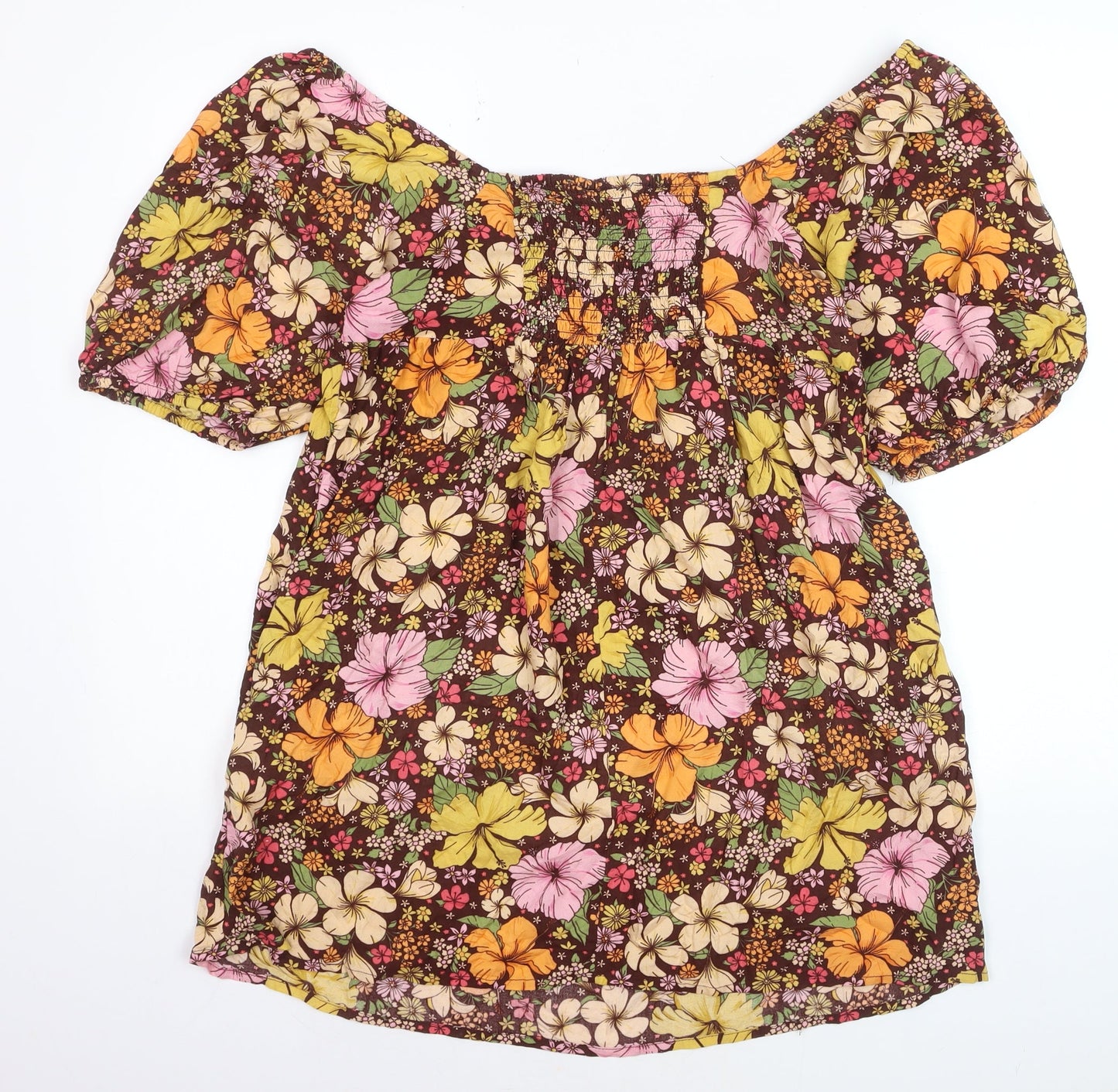 Miss Selfridge Women’s Multicoloured Floral Off Shoulder Dress Size 12