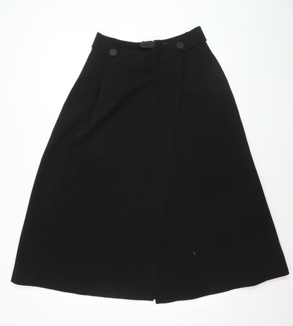 Marks and Spencer Women’s Black A-Line Midi Skirt UK 12 Lined Stretch Workwear
