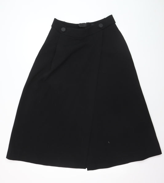 Marks and Spencer Women’s Black A-Line Midi Skirt UK 12 Lined Stretch Workwear