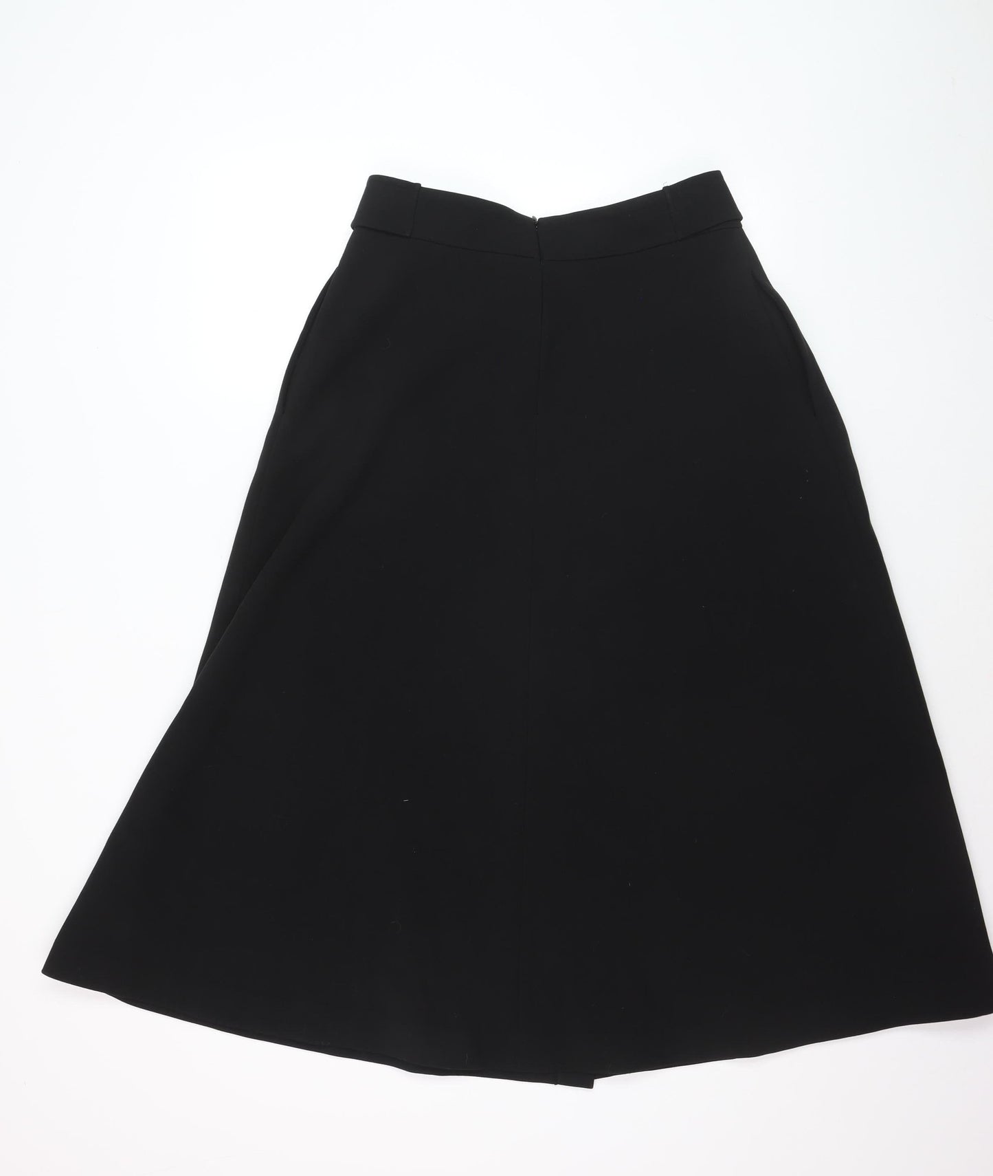 Marks and Spencer Women’s Black A-Line Midi Skirt UK 12 Lined Stretch Workwear