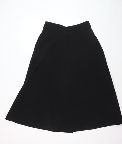 Marks and Spencer Women’s Black A-Line Midi Skirt UK 12 Lined Stretch Workwear