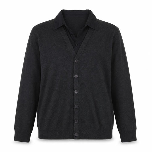 Crafted Women’s Grey V-Neck Button Cardigan XL 100% Cotton Knitwear
