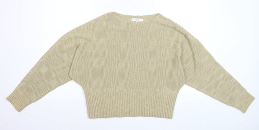 Marks and Spencer Women Beige M Relaxed Knit Pullover Jumper