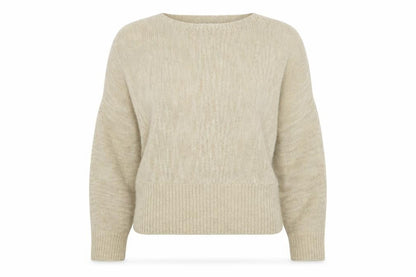 Marks and Spencer Women Beige M Relaxed Knit Pullover Jumper