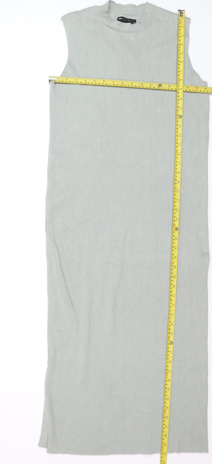 ASOS DESIGN Women’s Grey Sleeveless Ribbed Bodycon Midi Dress Size 6