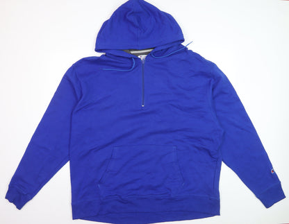 Champion Men's Blue 2XL Half Zip Fleece Hoodie