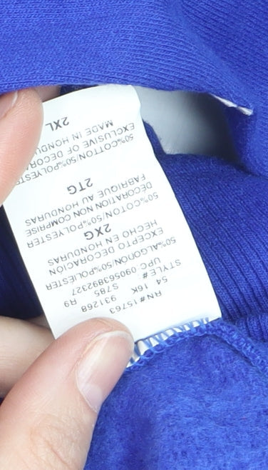 Champion Men's Blue 2XL Half Zip Fleece Hoodie