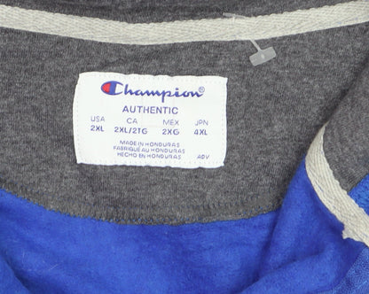 Champion Men's Blue 2XL Half Zip Fleece Hoodie