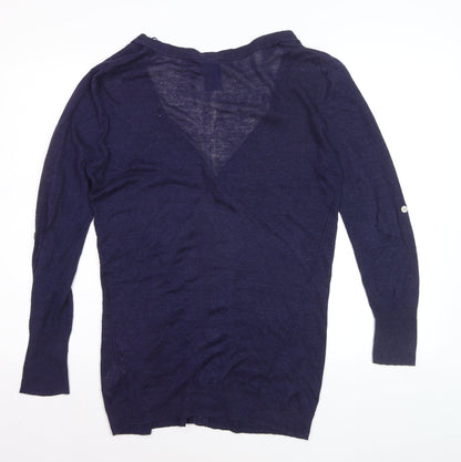 White Stuff Women's Blue V-Neck Long Sleeve Cardigan Size 14