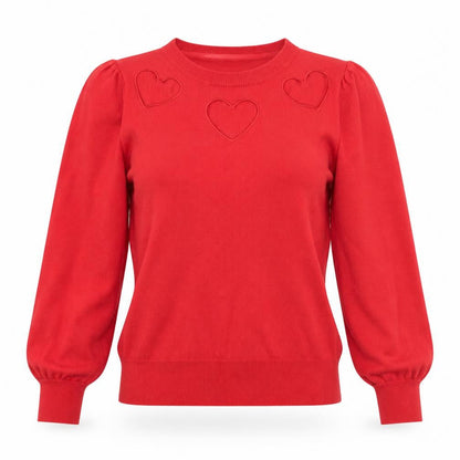 Oasis Womens Red Heart Detail Knit Jumper XS