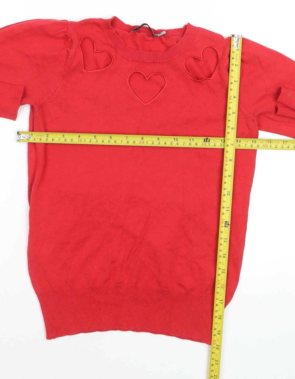 Oasis Womens Red Heart Detail Knit Jumper XS