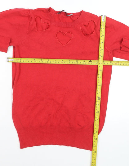 Oasis Womens Red Heart Detail Knit Jumper XS