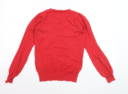 Oasis Womens Red Heart Detail Knit Jumper XS