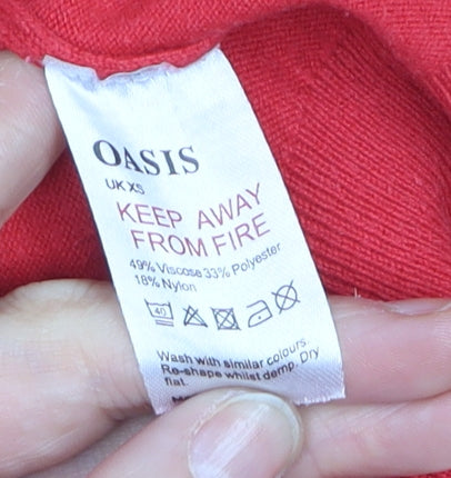 Oasis Womens Red Heart Detail Knit Jumper XS