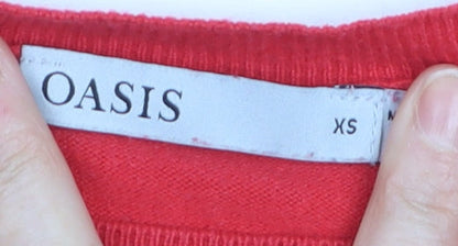 Oasis Womens Red Heart Detail Knit Jumper XS
