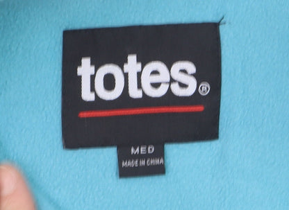 Totes Womens Blue Water Resistant Full Zip Mid-Length Jacket Size M