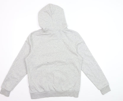 Puma Men Grey Pullover Hoodie L Hooded Sweatshirt Graphic Logo