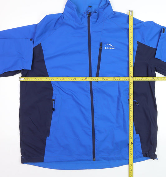 L.L.Bean Men's Blue XL Windbreaker Jacket Polyester Zip Outdoor