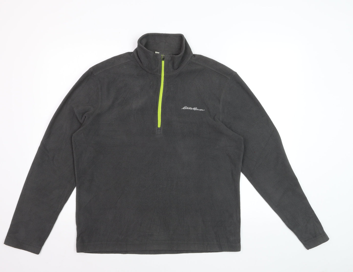 Eddie Bauer Men's Grey Fleece 1/4 Zip Pullover Sweatshirt Size S
