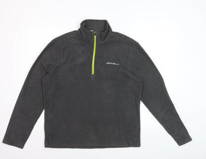 Eddie Bauer Men's Grey Fleece 1/4 Zip Pullover Sweatshirt Size S