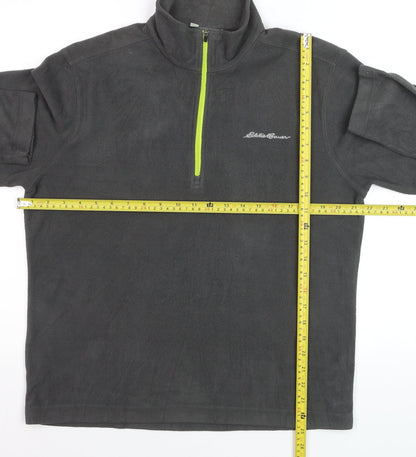 Eddie Bauer Men's Grey Fleece 1/4 Zip Pullover Sweatshirt Size S